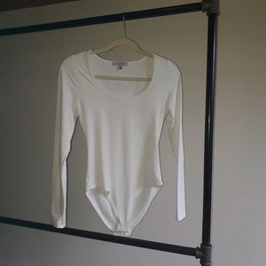 GAZE white bodysuite long sleeve